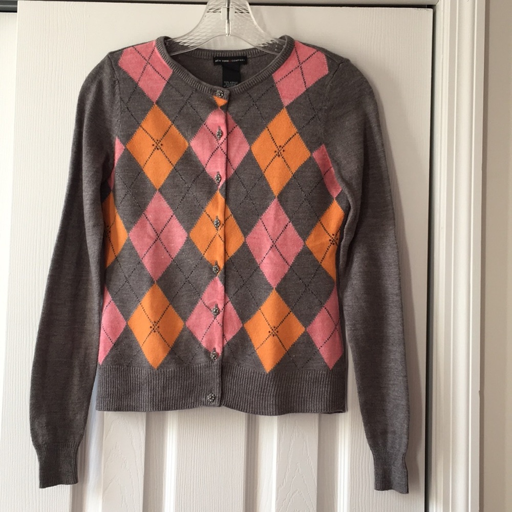 NY & Co. grey button down sweater